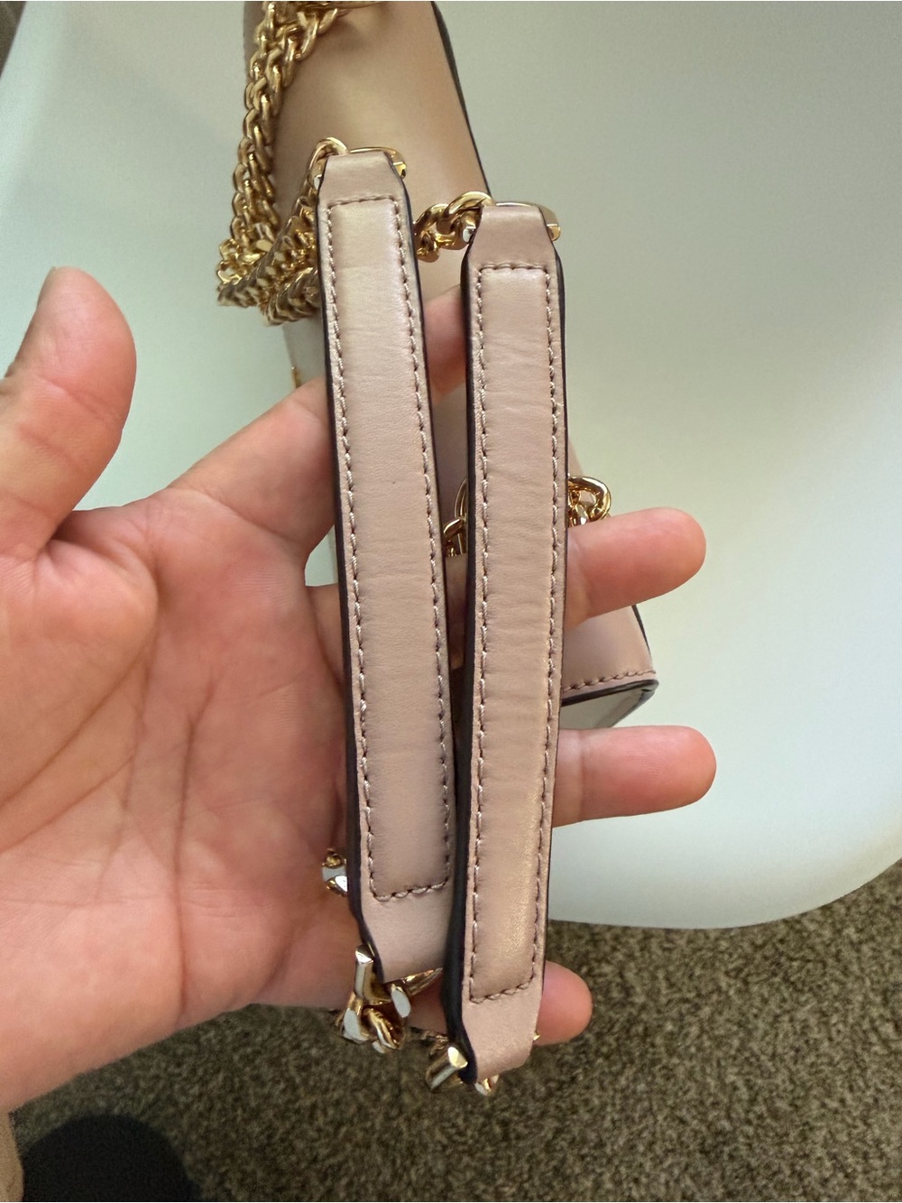 Michael Kors Pink and Cream Leather Shoulder Bag - Picture 7 of 8